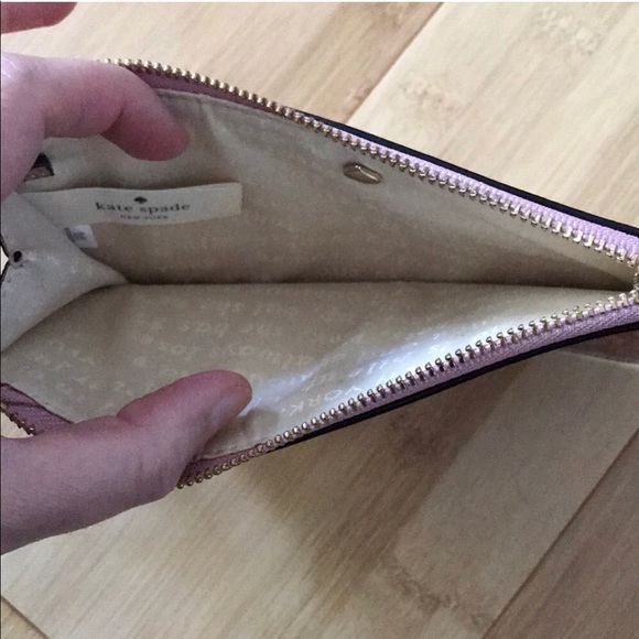 New Auth Kate Spade Pink Glitter Clutch Wristlet - Picture 6 of 8